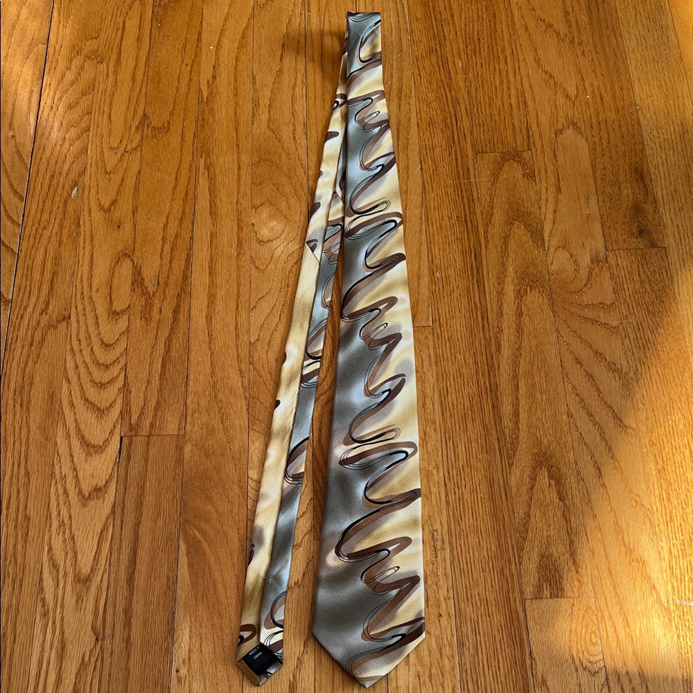 Jerry Garcia SILK Floating Planes Brown & Cream Swirl Design Men's Neck Tie